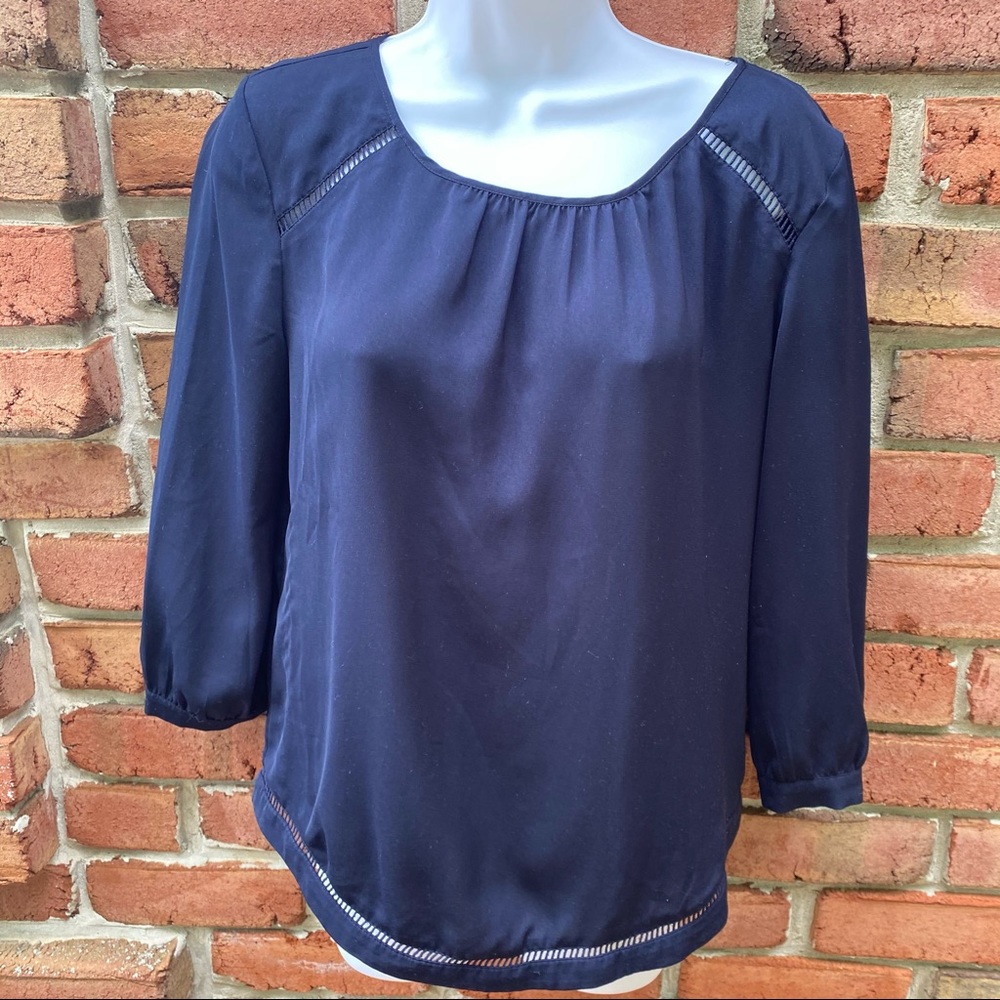 J. Crew Navy Blue Basic Blouse Small - image 1